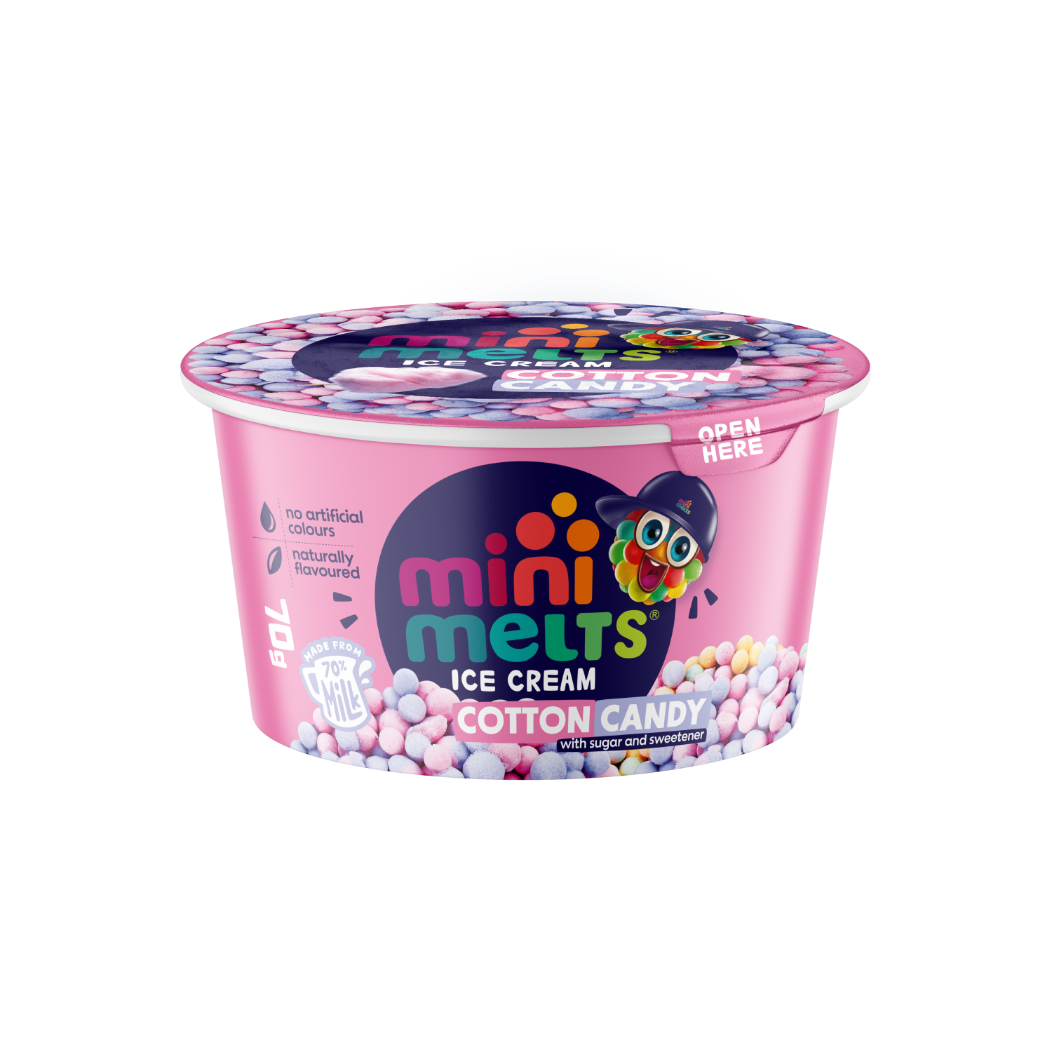 Biluțe de Înghețată Minimelts Slow Melt, cotton candy